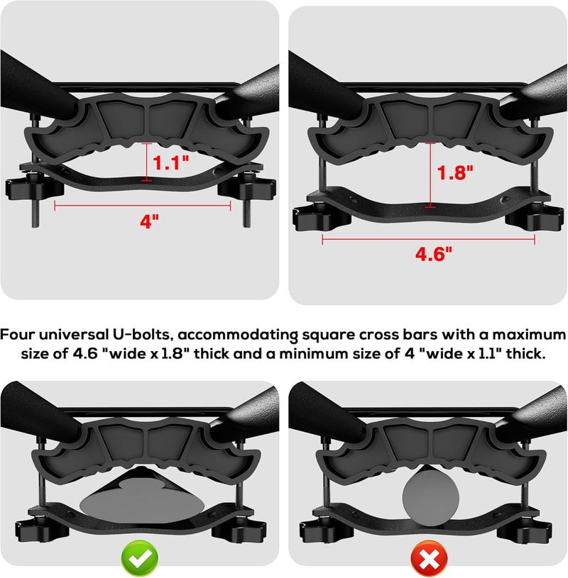 Wildroad Universal Roof Rack U-Bolt, Upgraded 2 PCS Cargo Rack U Bolts, Replacement Hardware Mounting Kit for Roof Rack and Roof Platform - Image 3